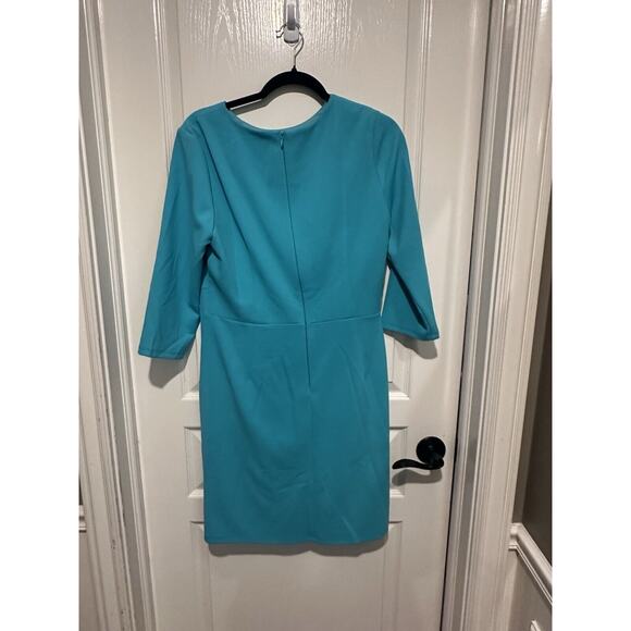 Donna Morgan Women’s Aqua Blue Knot-Front Dress Size 14 NWOT - Picture 15 of 16